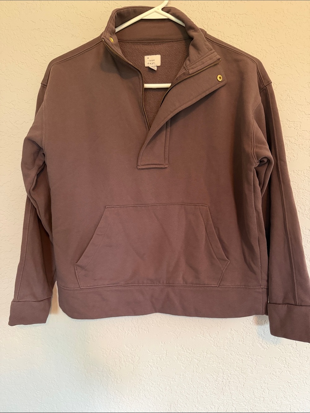 a new day Men's Zip-Front Pullover Sweatshirt - Brown